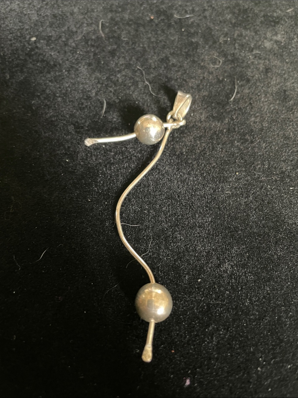 Elegant Silver Ball Drop Pendant Necklace 8/21/6